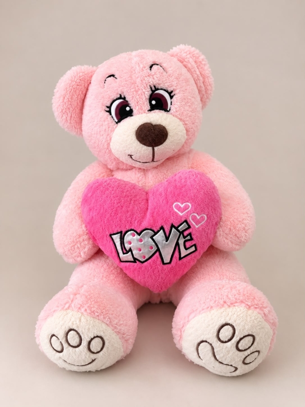 PEMBE LOVE YAZILI AYICIK